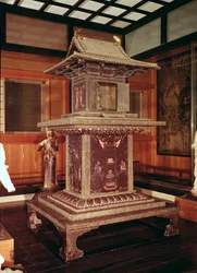 Tamamushi shrine from the Horyu Ji Temple, depicting the story of Buddha in a previous incarnation, c.650