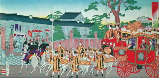 The Emperor Mutsuhito (1852-1912) Returning to His Palace in Tokyo, Late 19th Century