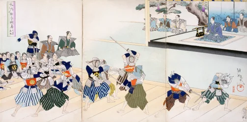Warlord Watches Samurai Practicing Their Swordplay, 19th Century