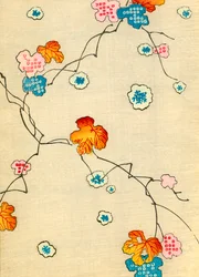 Woodblock Print of Fall Leaves