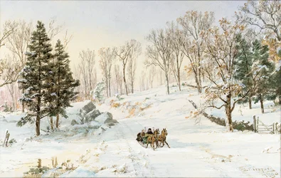 Winter on Ravensdale Road, Hastings-on-Hudson, New York