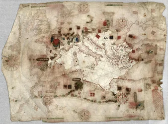 Portolan Map by Jaume Olives (1550)