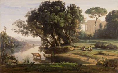 Italian Landscape (Site of Italy, Rising Sun)