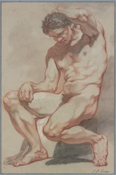Sitting male nude