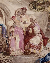 The Outdoor Banquet, Curtain Russian Games (detail)