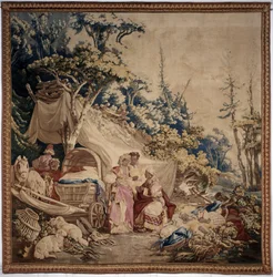 The Outdoor Banquet, Curtain Russian Games (detail)