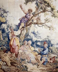 The Outdoor Banquet, Curtain Russian Games (detail)