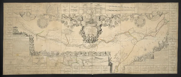 Map of the Canal de Languedoc, connecting the Atlantic Ocean to the Mediterranean Sea, Dedicated and Presented to M.GRS Estates of Languedoc