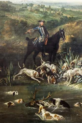 Louis XV Hunting Deer in the Forest of Saint-Germain