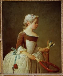 Girl with shuttlecock