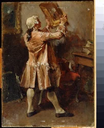 A Painting Lover. Painting by Ernest Jean Louis Meissonier (1815-1891)