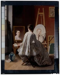 Portrait of an Artist Painting Her Self-Portrait