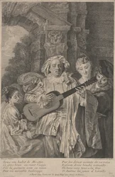 In the Costume of Mezetin (etching)