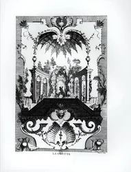 The Grotto, engraved by Gabriel Huquier (1695-1722)