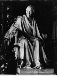 Seated sculpture of Voltaire (1694-1778)