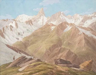 View of the Massif of Mont Blanc near the Petit Jorasse, Grand Jorasse