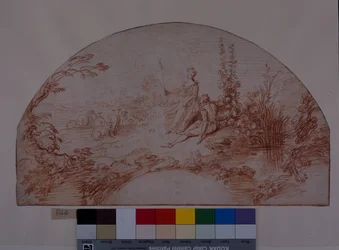 A shepherdess seated with her swain