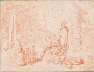 Soldiers Playing Cards in Front of a Wall. 1709/10