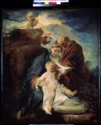The Holy Family, rest on the flight into Egypt