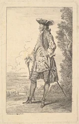 Man Walking and Carrying a Cane in His Right Hand