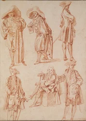 Two Studies of the Doctor in the Italian Comedy and four Officers