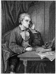 Portrait of Nicolas Alexandre Dezede, French Composer - Engraving After a Portrait of Greuze