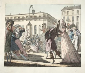 Le Petit Coblentz, Boulevard de Grand sous le Directoire, Engraved by Eugene Loizelet, Pub. 1978