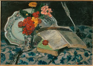 Still Life: Flowers, Faience, Books
