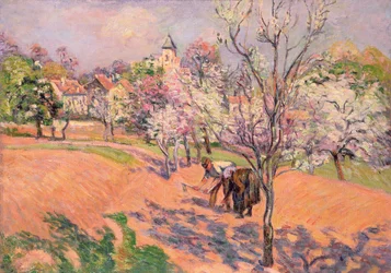 Two Peasants Sowing Beans in an Orchard