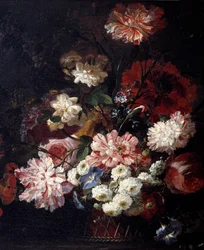 Basket of Flowers on a Table
