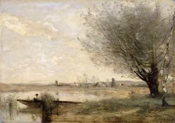Fisherman Moored at a Bank