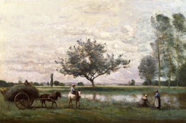 Haycart Beside a River