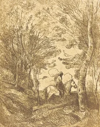 Horseman in the Woods, Large Plate