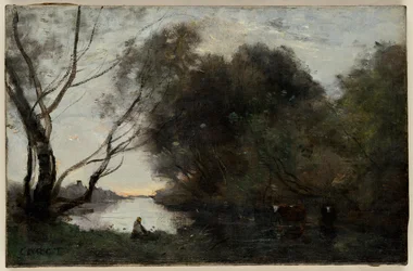 Lake: Sun Setting, Mid-19th Century