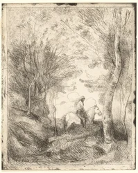 The Rider in the Woods, large plate