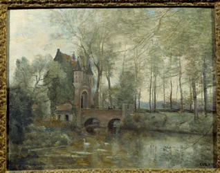 The Castle of Wagnouville. Painting by Camille Corot