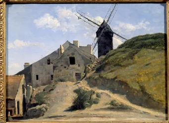The Mill of the Galette in Montmartre. Painting by Camille Corot