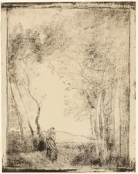 Young Mother at the Edge of the Woods