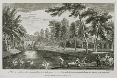 A View to the Grotto of the Serpentine River in the Alder Grove at Stowe, engraved by George Bickham