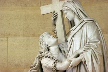 Marie Antoinette (1755-93) held by the Religion, 1825
