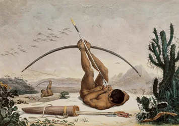 Native Archers, Illustration from the Travels in the Interior of Brazil, 1834
