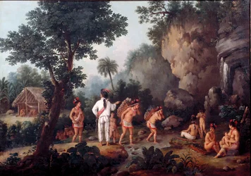 Slave Hunting. Indian Families Taken by Slave Traders