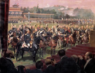 The distribution of flags at Longchamp by President Jules Grevy on July 14