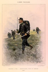 Types and Uniforms of the French Army by Captain Jules Richard, Illustrated by Edouard Detaille: Foot Hunters: Sergeant Major in Field Dress in 1885, Private Collection