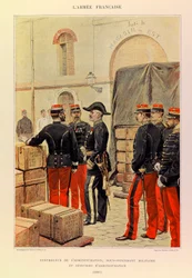 Types and Uniforms of the French Armee of Captain Jules Richard, illustrated by Edouard Detaille: Controller of Administration, Deputy Military Intendant, and Administrative Officers in 1887