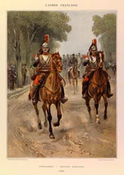 Types and Uniforms of the French Army of Captain Jules Richard, Illustrated by Edouard Detaille: Cuirassiers; Escort Platoon in 1885