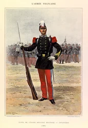 Types and uniforms of the French Army of Captain Jules Richard, illustrated by Edouard Detaille (1848-1912): Pupil of the special military school: infantry in 1885, Private Collection