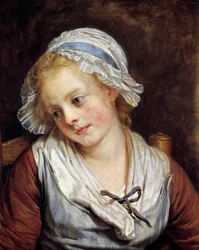 Portrait of a Maiden. Painting by Jean-Baptiste Greuze (1765). Conde Museum, Chantilly, France