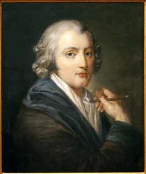 Self-portrait. Painting by Jean Baptiste Greuze (1725-1805), Oil on Canvas, circa 1755. French Art 18th Century. Hotel Dieu, Musee Greuze, Tournus.