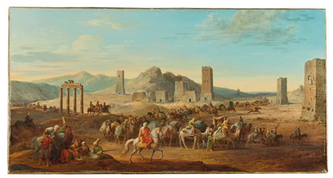 Two Caravans at the Entrance to the Valley Leading to Palmyra